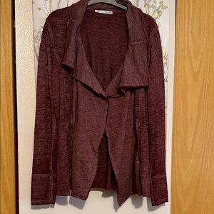 Maurices Burgundy Open Front Cardigan